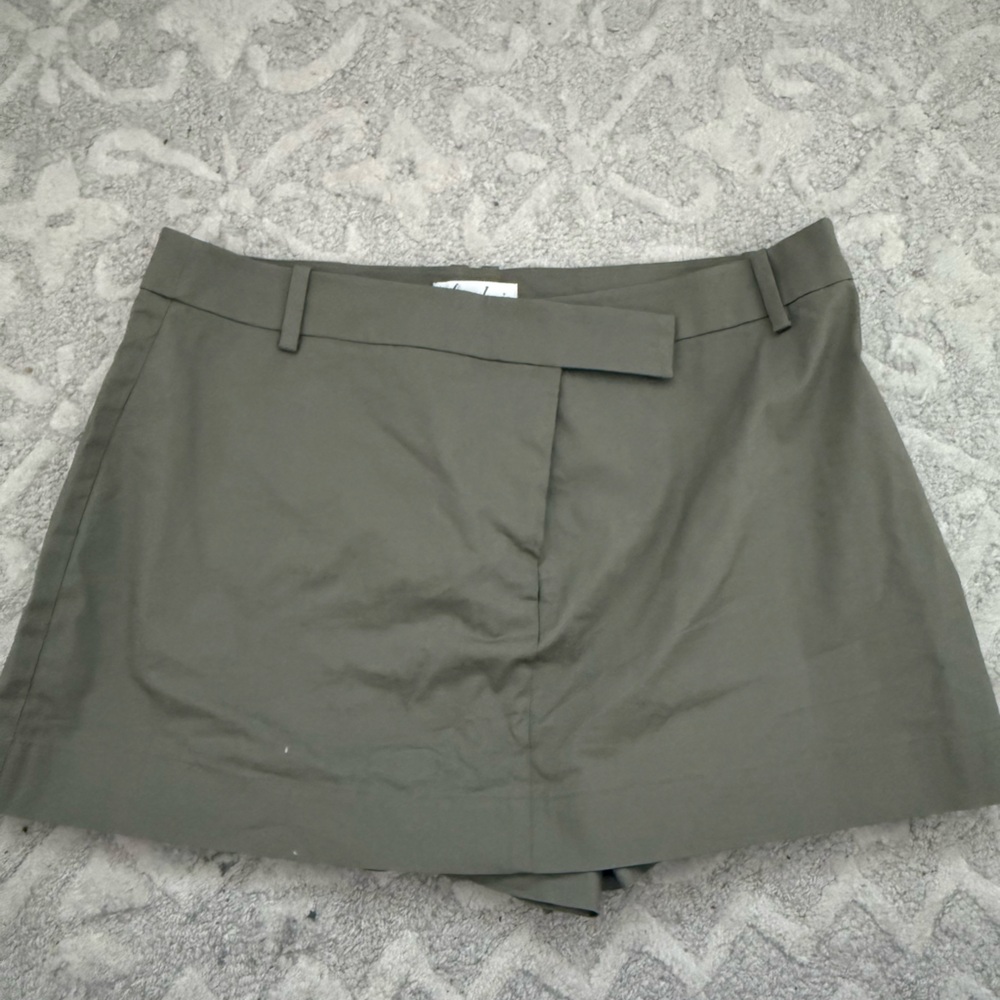 L'Academie Khaki Midi Skirt